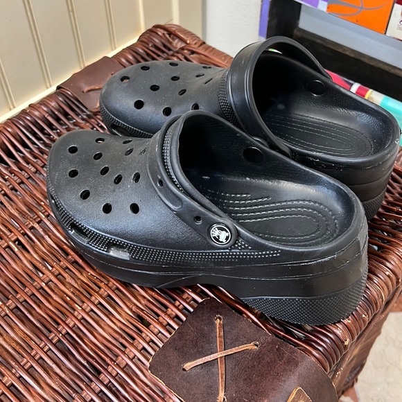 CROCS Shoes Black Platform Croc Knock Offs 4 Poshmark